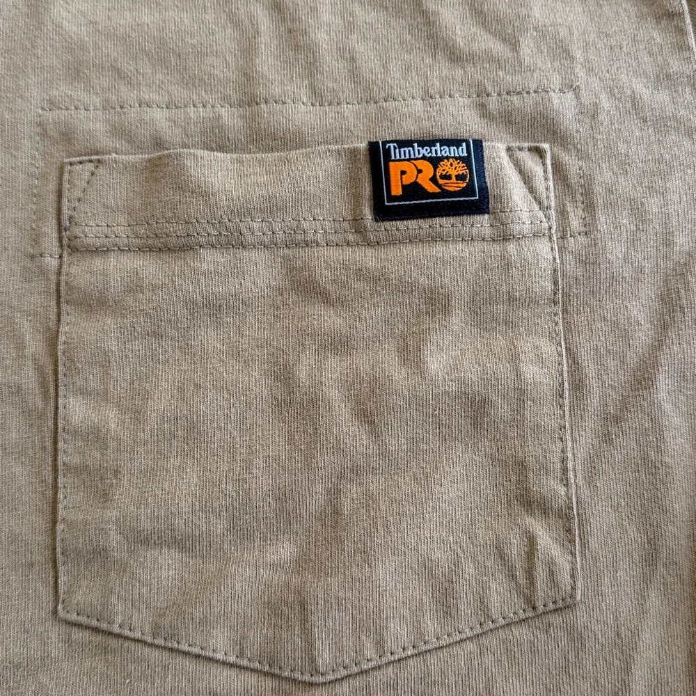 Carhartt medium and Timberland large Brown and Tan Pocket Tees - Picture 5 of 9